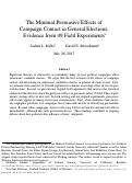 Cover page: The Minimal Persuasive Effects of Campaign Contact in General Elections: Evidence from 49 Field Experiments