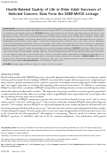 Cover page: Health‐related quality of life in older adult survivors of selected cancers: Data from the SEER‐MHOS linkage