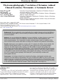 Cover page: Electroencephalography Correlation of Ketamine-induced Clinical Excitatory Movements: A Systematic Review