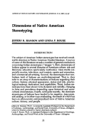 Cover page: Dimensions of Native American Stereotyping