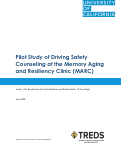 Cover page: Pilot Study of Driving Safety Counseling at the Memory Aging and Resiliency Clinic (MARC)