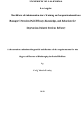 Cover page: The Effects of Collaborative-Â­‐Care Training on Paraprofessional Case Managers' Perceived Self-Â­‐Efficacy, Knowledge, and Behaviors for Depression-Â­‐Related Services Delivery