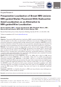Cover page: Preoperative Localization of Breast MRI Lesions: MRI-guided Marker Placement With Radioactive Seed Localization as an Alternative to MRI-guided Wire Localization.