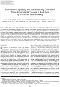 Cover page: Formation of Spatially and Geometrically Controlled Three-Dimensional Tissues in Soft Gels by Sacrificial Micromolding