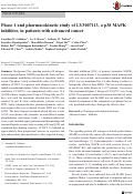 Cover page: Phase 1 and pharmacokinetic study of LY3007113, a p38 MAPK inhibitor, in patients with advanced cancer