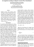 Cover page: Is Competitive Learning an Adequate Account of Free Classification?