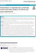 Cover page: Interventions in hypertension: systematic review and meta-analysis of natural and quasi-experiments