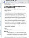 Cover page: The Benefits of Opioid Free Anesthesia and the Precautions Necessary When Employing It.