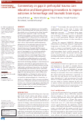 Cover page: Commentary on gaps in prehospital trauma care: education and bioengineering innovations to improve outcomes in hemorrhage and traumatic brain injury.