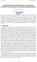 Cover page: Using GPS-enabled mobile phones to characterize individuals’ activity patterns for epidemiology applications