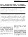 Cover page: Effects of Fatty Acid Amide Hydrolase (FAAH) Inhibitors in Non-Human Primate Models of Nicotine Reward and Relapse