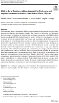 Cover page: Multi-criteria Decision-making Approach for Environmental Impact Assessment to Reduce the Adverse Effects Of Dams