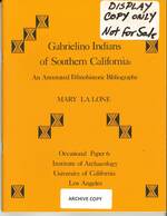 Cover page: Gabrielino Indians of Southern California: an Annotated Ethnohistoric Bibliography