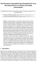 Cover page: Non-Parametric Sequential Frame Decimation for Scene Reconstruction in Low-Memory Streaming Environments