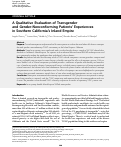 Cover page: A Qualitative Evaluation of Transgender and Gender-Nonconforming Patients Experiences in Southern Californias Inland Empire.