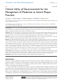 Cover page: Clinical Utility of Deucravacitinib for the Management of Moderate to Severe Plaque Psoriasis.