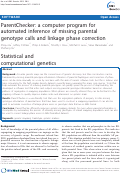 Cover page: ParentChecker: a computer program for automated inference of missing parental genotype calls and linkage phase correction