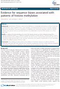 Cover page: Evidence for sequence biases associated with patterns of histone methylation