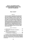 Cover page: Sexual Dis-Orientation: Transgendered People and Same-Sex Marriage