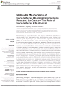 Cover page: Molecular Mechanisms of Nanomaterial-Bacterial Interactions Revealed by Omics—The Role of Nanomaterial Effect Level
