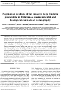 Cover page: Population ecology of the invasive kelp Undaria pinnatifida in California: environmental and biological controls on demography
