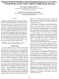 Cover page: Tangent Point Orientation and Anticipated Trajectory Curvature – A Field Study on the Visual Control of High Speed Steering