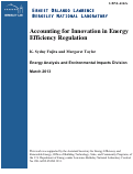 Cover page: Accounting for Innovation in Energy Efficiency Regulation