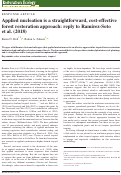 Cover page: Applied nucleation is a straightforward, cost‐effective forest restoration approach: reply to Ramírez‐Soto et al. (2018)