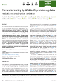 Cover page of Chromatin binding by HORMAD proteins regulates meiotic recombination initiation