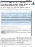 Cover page: Discovery of a “White-Gray-Opaque” Tristable Phenotypic Switching System in Candida albicans: Roles of Non-genetic Diversity in Host Adaptation