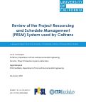 Cover page: Review of the Project Resourcing and Schedule Management (PRSM) System used by Caltrans