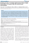 Cover page: Breaking Up the C Complex Spliceosome Shows Stable Association of Proteins with the Lariat Intron Intermediate
