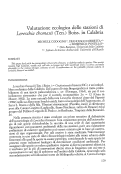 Cover page: Valutazione ecologica delle stazioni di <i>Lereschia thomasii</i> (Ten.) Boiss. in Calabria