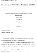 Cover page: Changes in Subjective Well-Being Following the U.S. Presidential Election of 2016