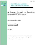 Cover page: A systems approach to retrofitting residential HVAC systems
