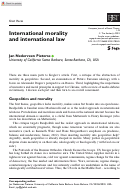 Cover page of International morality and international law