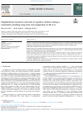 Cover page: Neighborhood resources and risk of cognitive decline among a community-dwelling long-term care population in the U.S.