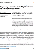 Cover page: Improving cassava bacterial blight resistance by editing the epigenome