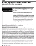 Cover page: Caloric restriction disrupts the microbiota and colonization resistance