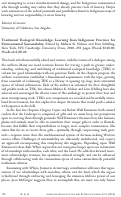 Cover page: Traditional Ecological Knowledge: Learning from Indigenous Practices for Environmental Sustainability. Edited by Melissa K. Nelson and Dan Schilling.