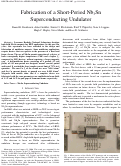 Cover page: Fabrication of a Short-Period Nb3Sn Superconducting Undulator