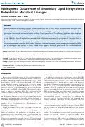 Cover page: Widespread Occurrence of Secondary Lipid Biosynthesis Potential in Microbial Lineages