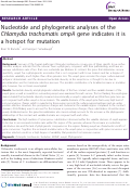 Cover page: Nucleotide and phylogenetic analyses of the Chlamydia trachomatis ompA gene indicates it is a hotspot for mutation