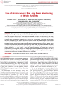 Cover page: Use of Accelerometry for Long Term Monitoring of Stroke Patients.