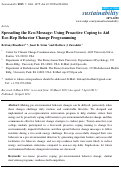 Cover page: Spreading the Eco-Message: Using Proactive Coping to Aid Eco-Rep Behavior Change Programming