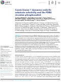 Cover page: Casein kinase 1 dynamics underlie substrate selectivity and the PER2 circadian phosphoswitch.