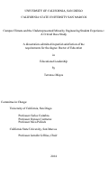 Cover page: Campus Climate and the Underrepresented Minority Engineering Student Experience : :A Critical Race Study