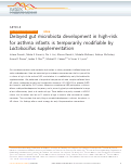 Cover page: Delayed gut microbiota development in high-risk for asthma infants is temporarily modifiable by Lactobacillus supplementation