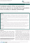 Cover page: Combined analysis of the non-pneumatic anti-shock garment on mortality from hypovolemic shock secondary to obstetric hemorrhage