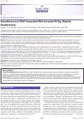 Cover page: Nonadherence to CPAP Associated With Increased 30-Day Hospital Readmissions.